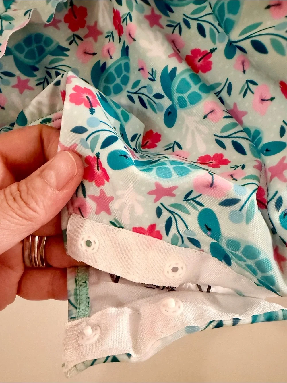 Flap Happy NWT Delaney Hip Ruffle (Floral & Turtle) One-Piece Swimsuit
